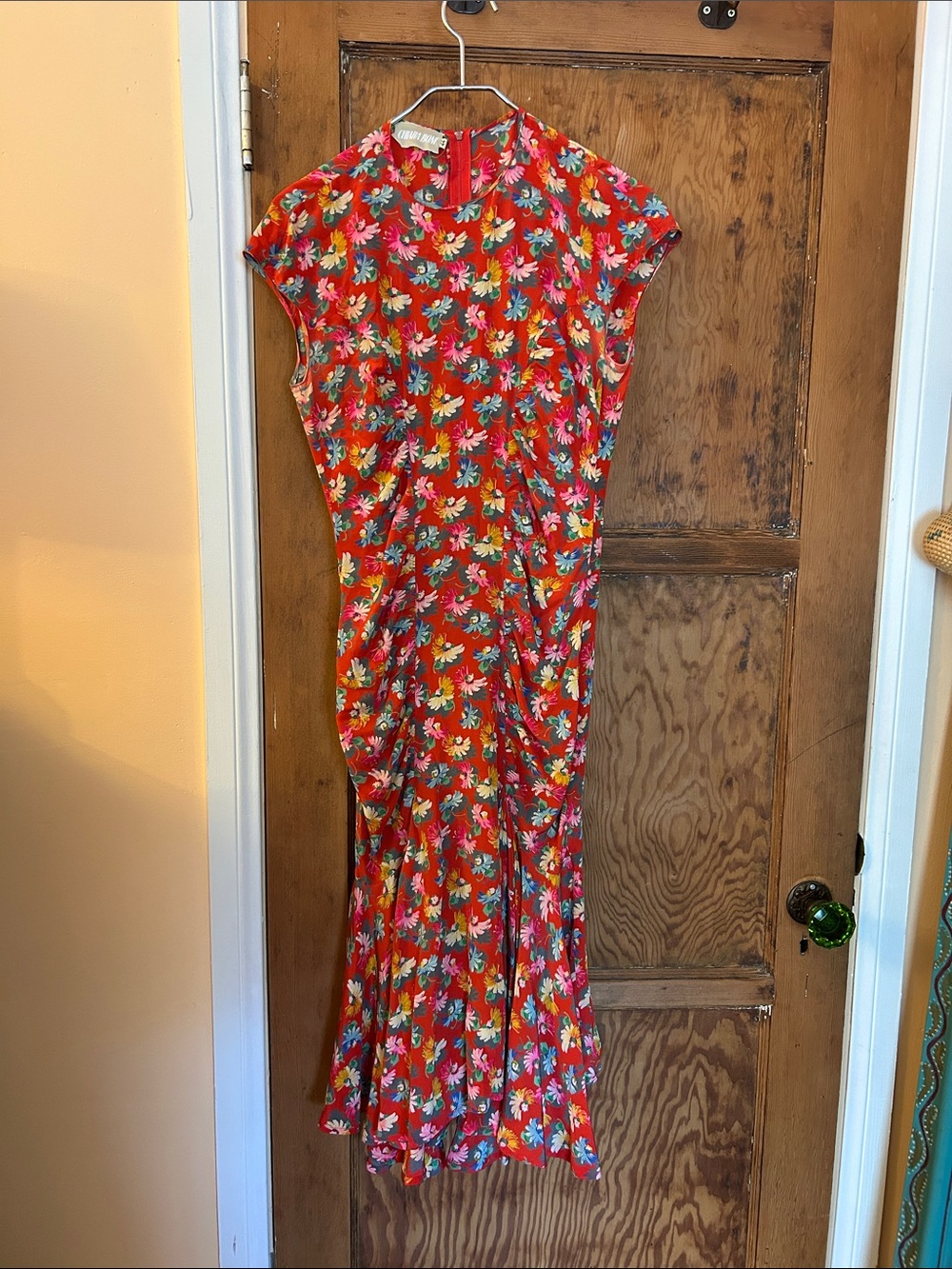 Chiara Boni Red Floral Silk Dress